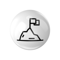 a white button with a mountain on it, success symbol png