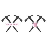 Pickaxe monogram, Pickaxe Icons and Coal mining Icons vector