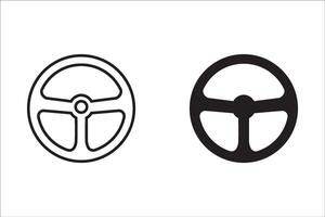 Car steering wheels icon set. Car wheel icon in flat and outline style logo for apps or websites, symbol illustration. vector