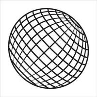 Globe grid ball. Striped 3D ball, geometric globe grid, earth latitude and longitude symbols set. Round grid globe shape. Striped globe illustration, global geography surface. For your website, logo vector