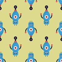 Colorful Robot Pattern Illustration. Endless textures for your design vector