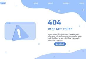 404 Error Page Flat Illustration of attention sign and Lost Web Page Banner Template vector