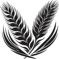 Two stylized black wheat stalks with sharp details on a white background illustration art vector