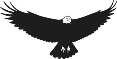 Silhouette of a Bald Eagle Gliding with Fully Extended Wings vector