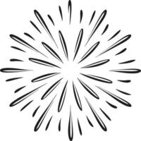 Minimal Firework Burst Silhouette - Festive Radial Spark Explosion Graphic vector