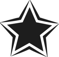 Double-Layered Star Silhouette - Bold Black Outline Emblem Design vector