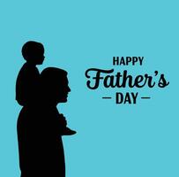 Father and Child Silhouette for Happy Father's Day vector