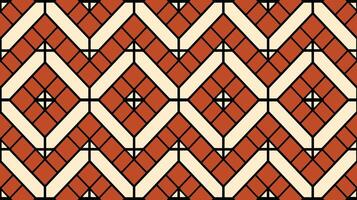 Intricate Geometric Tile Pattern in Rust, Cream, and Black vector