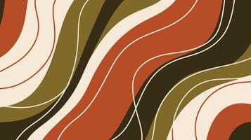 Abstract Retro Wavy Lines Pattern in Earth Tones vector