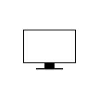 Computer monitor icon in frameless. Pc screen, display sign symbol vector