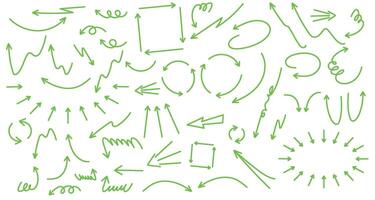 set of green pointers, arrows vector