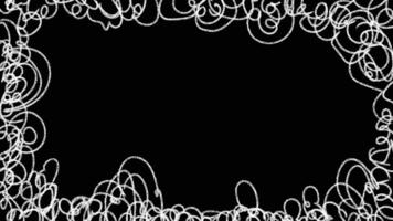 A black and white drawing of a frame with swirls vector