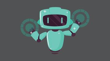 illustration of a friendly robot interacting with hands, simplified for children, symbolizing technology, learning, and playful engagement vector
