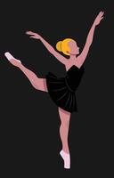 illustration of a ballet dancer gracefully performing, capturing elegance, movement, and artistic expression in a minimal style that symbolizes poise, rhythm, and classical dance vector