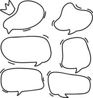 Line frame text speech bubble set. Line balloon frame design talk bubble frame. vector