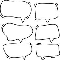 Line frame text speech bubble set. Line balloon frame design talk speech bubbles vector
