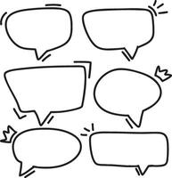 Line frame text speech bubble set. Line balloon frame design talk speech bubbles frame. vector