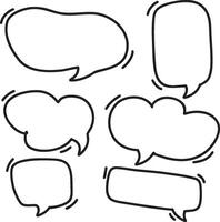 Line frame text speech bubble set. Line balloon frame design talk speech bubble vector