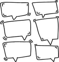 Line frame text speech bubble set. Line balloon frame design talk speech bubble frames vector