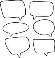 Line frame text speech bubble set. Line balloon frame design speech bubble frame. vector