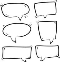 Line frame text speech bubble set. Line balloon frame design talk speech bubble frame design vector