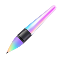 Iridescent pen with rainbow colors on a transparent background Concept of creativity, writing, and modern design png