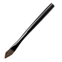 Angled eyeliner brush with black handle on a transparent background Concept of makeup, beauty, cosmetics, and professional application png