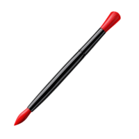 Professional black makeup brush with red bristles on a transparent background for cosmetic application and beauty concepts png