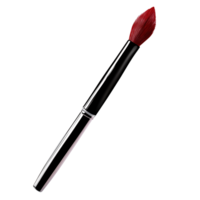 Closeup of a redtipped artists paintbrush with black handle on a transparent background, ideal for painting and creative design projects png