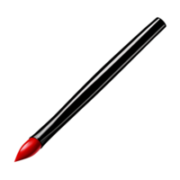 Red tipped paint brush with black handle on a transparent background for artistic design and creative projects png
