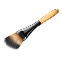 Professional angled makeup brush with wooden handle on a transparent background Concept of beauty, cosmetics, and applying foundation png