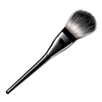 Professional black makeup brush with soft bristles on a transparent background Concept of beauty, cosmetics, and glamour for applying powder or blush png