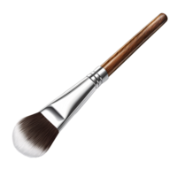Professional makeup brush with wooden handle and soft bristles on a transparent background Concept of beauty, cosmetics, and makeup tools png