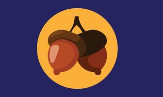 illustration of a couple of nuts isolated on a plain background, representing healthy snacks vector