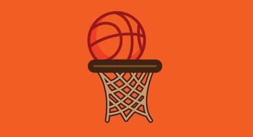 illustration of a basketball inside a loop, isolated against a clean background, symbolizing sports, motion, and dynamic action in a minimalist and modern style vector
