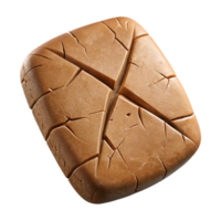 wonderful rustic Cracked Clay Tablet Cutout with Cuneiform Script authentic png