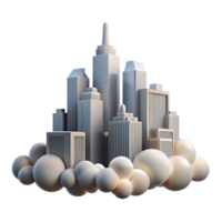 elegant abstract Crepuscular City Skyline with Clouds Transparent Background high resolution png