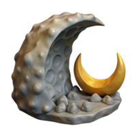 magnificent contemporary Crescent Cave Isolated on Transparent Background Moonlit authentic png