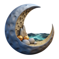 impressive minimalist Crescent Cavern Cutout Moonlit Ocean View original png