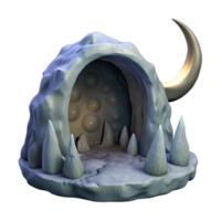 vibrant abstract Crescent Cavern Moonlit Grotto Isolated on Transparent Background png