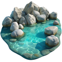 serene rustic Crystal Clear Lake Water Isolated with Realistic Ripples png