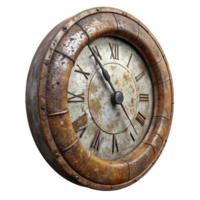 beautiful artistic Decayed Clock Face Isolated with Grunge Texture genuine png