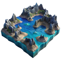 vibrant artistic Deep Sea Grotto Bioluminescent Creatures Isolated png