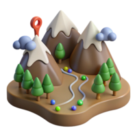 dramatic traditional Different Routes Mountain Landscape Transparent Background high quality png