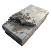 elegant abstract Disintegrating Concrete Slab Cutout with Rough Texture original png
