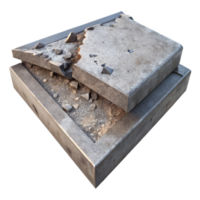 serene rustic Disintegrating Concrete Slab Cutout with Rough Texture high quality png