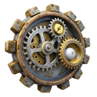 dramatic traditional Disintegrating Clockwork Mechanism Isolated Element professional png