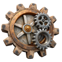 extraordinary creative Dismantled Clock Gears Cutout Close Up View authentic png