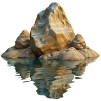 dramatic minimalist Distorted Blurred Reflection in Water Surface Isolated original png