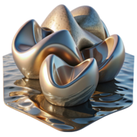 extraordinary contemporary Distorted Abstract Shapes Reflection in Water Cutout authentic png